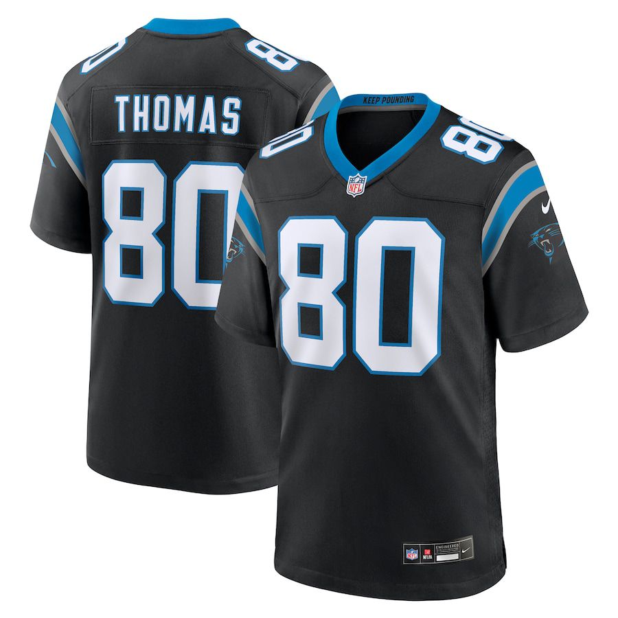 Men Carolina Panthers #80 Ian Thomas Nike Black Team Game NFL Jersey